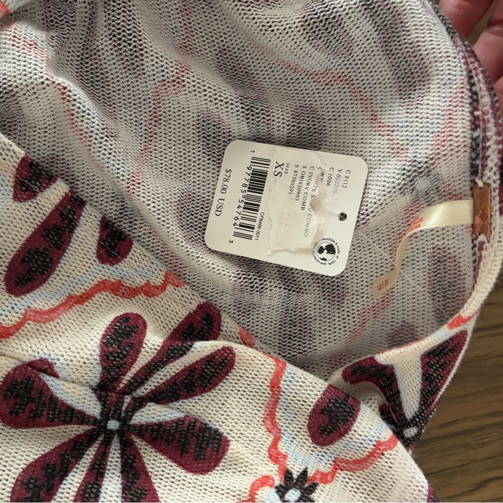 NWT-Free People “Through the Meadow” Floral Long Sleeve Top XS - Picture 9 of 10
